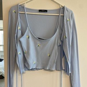 Bershka cropped cardigan with cropped top